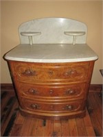 Marble Top Wash Stand, 3-Drawer, 32" x 19" x 40"