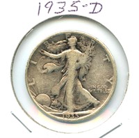 1935-D Walking Liberty Silver Half Dollar