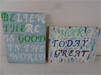 Set of Hand Made Wooden Signs - 16x12