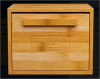 Luxe Bamboo Box w/Drawer & 50 count clean towels