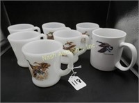 6 pcs Fire King & 2 coffee mugs