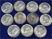 (11) 1967-68 Kennedy Halves (40% silver)