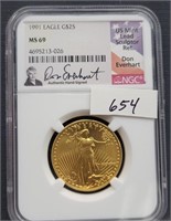 1991 $25 American Gold Eagle - NGC MS69