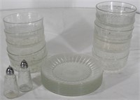 Glass Bowls, 7" plates & Salt and Pepper shakers