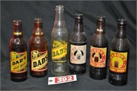 Vintage Mason's & Dad's Root Beer bottles