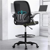 Kensaker Drafting Chair with Footrest (Black)