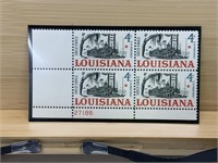 Louisiana 4 Cent US Postage Stamp Block