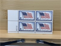 1957 4 Cent Postage Stamp Block