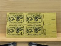 Apprenticeship 4 Cent US Postage Stamp Block