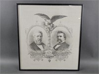 Antique Framed Presidential Hanky