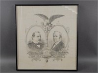 Antique Framed Presidential Hanky