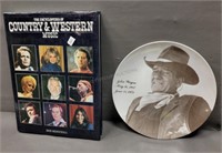 John Wayne Plate & Country Music History Book