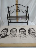 Iron bench, Navajo Leaders poster,