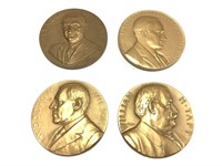 4 Bronze Relief Medals of US Presidents