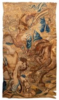 French Aubusson Tapestry Fragment, 18th C.