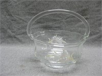 6" Hand Painted Glass Bowl With Handle