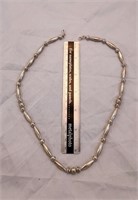 Sterling silver 18" bead necklace