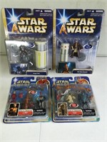 (4) Star Wars Figures Sealed Yoda, C-3PO