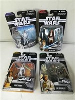 (4) Star Wars Figures Sealed Saga Collection