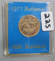1977 Bahamas $100 Gold (22KT)