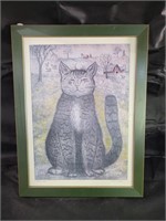 Ltd Edition Wenneisten 'Farm Cat' Framed Print