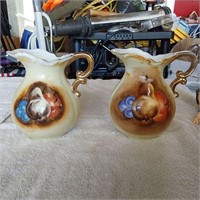 Vintage handpainted water pitchers