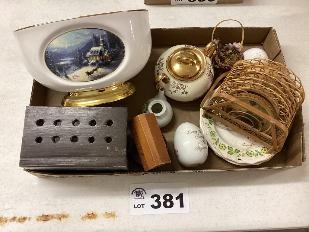 Antiques, Collectables and Sewing Pieces with Material