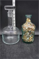 Decanter & Bottle of Decorative Rocks