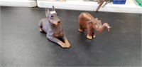 Sandicast Dog Figurine, Wooden Carved Elephant