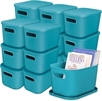 20 Pcs Plastic Storage Bins with Lid Bulk