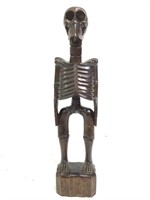 Hand Carved Wood Folk Art Skeleton