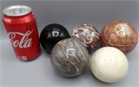 5 Marble Stone Spheres Balls