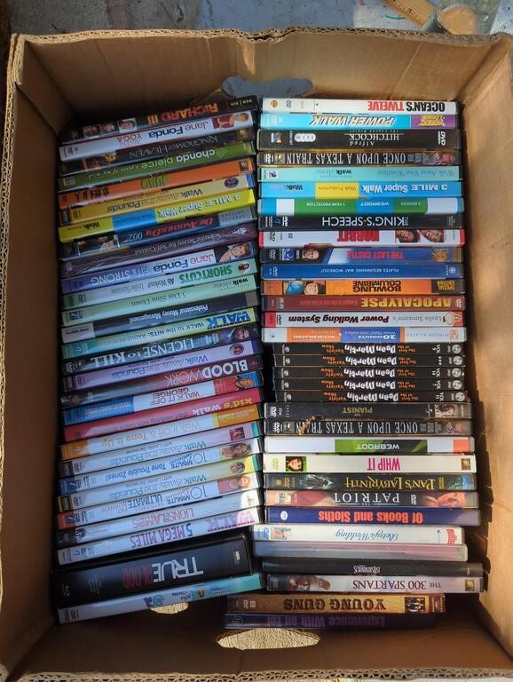 Banana box of DVDs