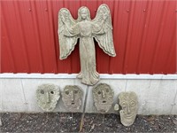 Lot: concrete garden decor