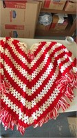 Red and white pancho