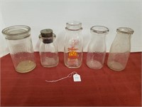 DAIRY BOTTLE LOT OF 5