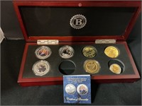 Bradford Obama coins/  Kennedy coin and 3 others