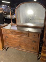 (D) Vintage Dresser with Mirror 50” x 22” x 65”
