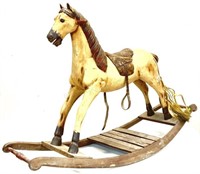 Antique 19th Century Carved Wood Rocking Horse