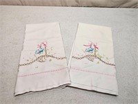 Vintage embroidered pillow cases