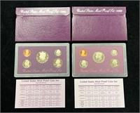 1988 & 1989 US Proof Sets in Boxes