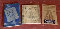 Antique cookbook, scrapbook, playbill