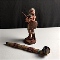 Michael Garman Sculptor Indian and Peace Pipe