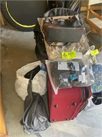 GROUP OF SUITCASES AND BOOK BAGS