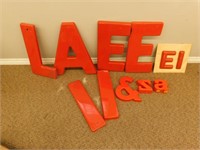 Various assorted plastic letters 24 in