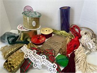 Lot of Ribbon, Trim, Cord, Etc.