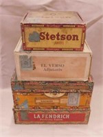 5 cigar boxes