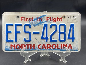 North Carolina license plate