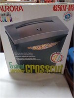 Aurora crosscut shredder new in box