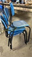 4ct. Blue Plastic Chairs